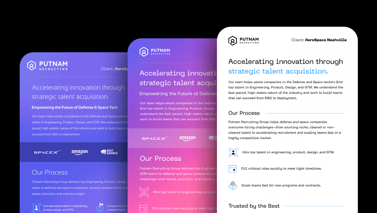 Featured image for Art Direction - Marketing for Putnam Recruiting