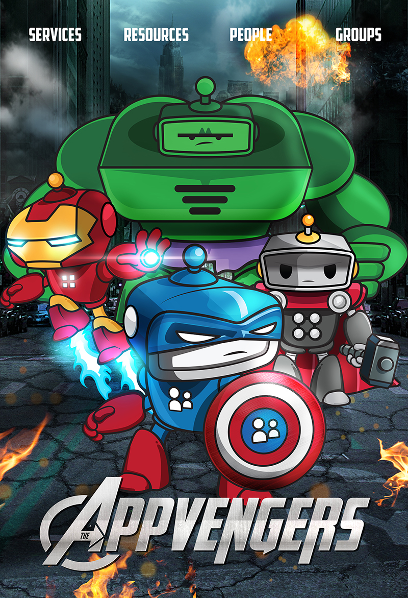 Pico Poster design based on the avengers movie called the AppVengers.