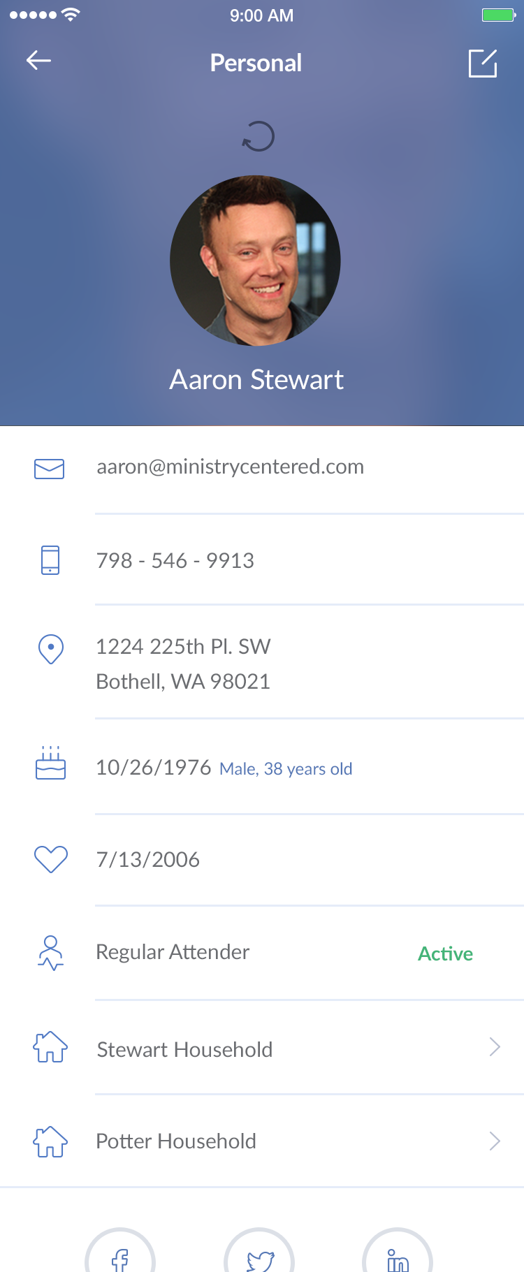 Mobile Profile with Pull to Refresh