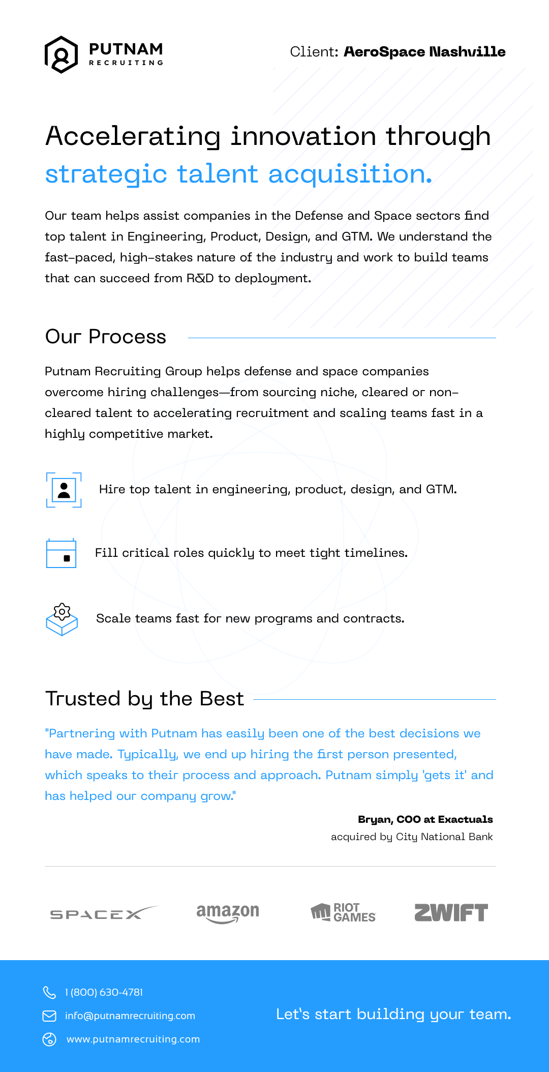 Flyer design concept for Putnam Recruiting