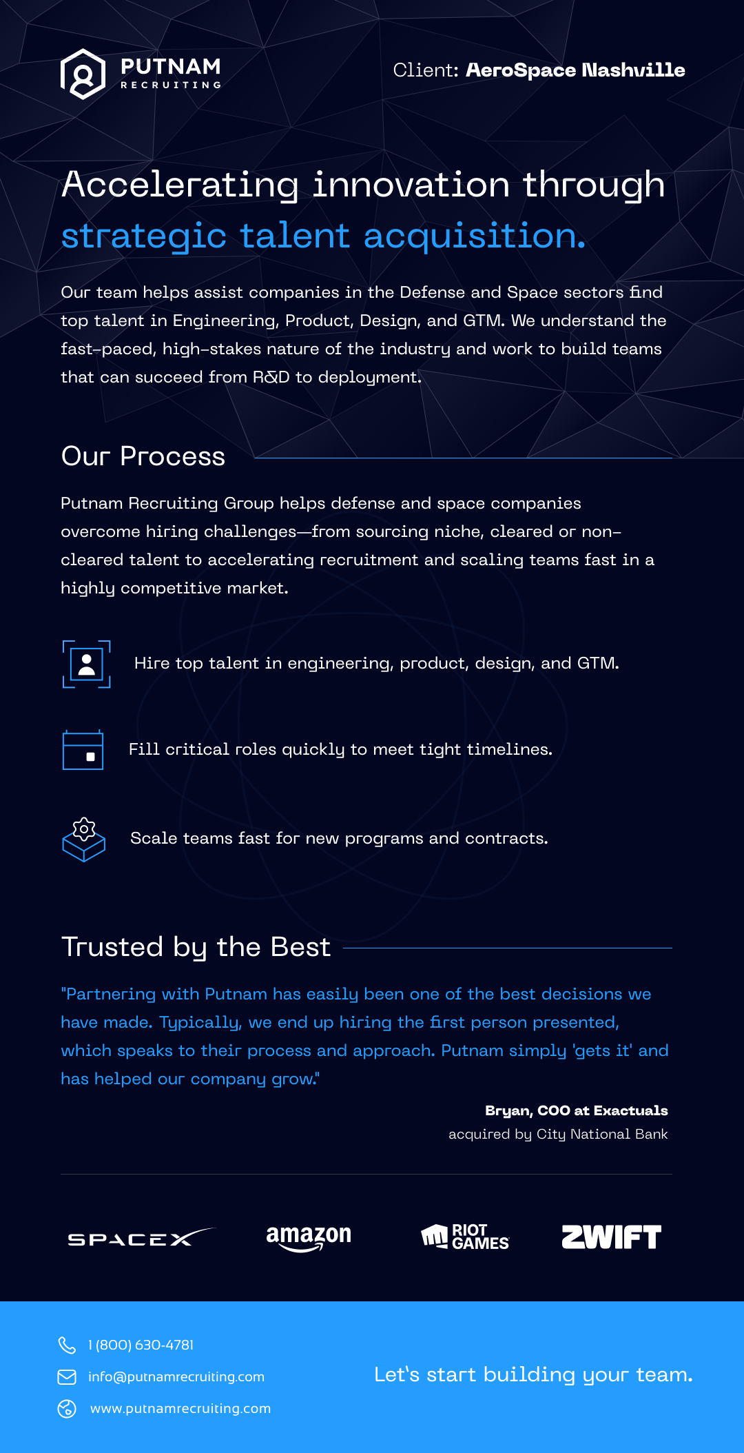 Flyer design concept for Putnam Recruiting