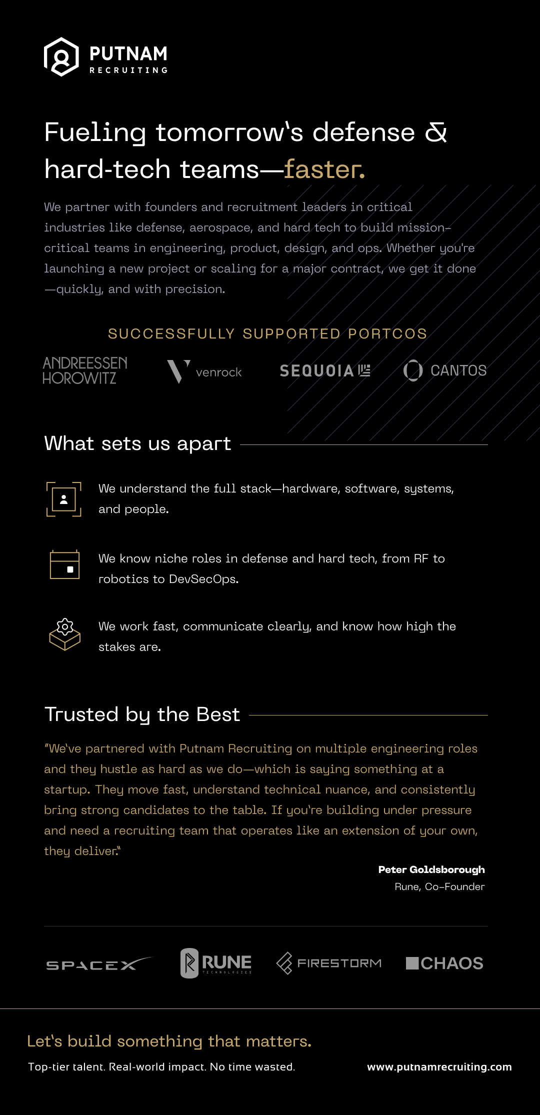 Flyer design concept for Putnam Recruiting