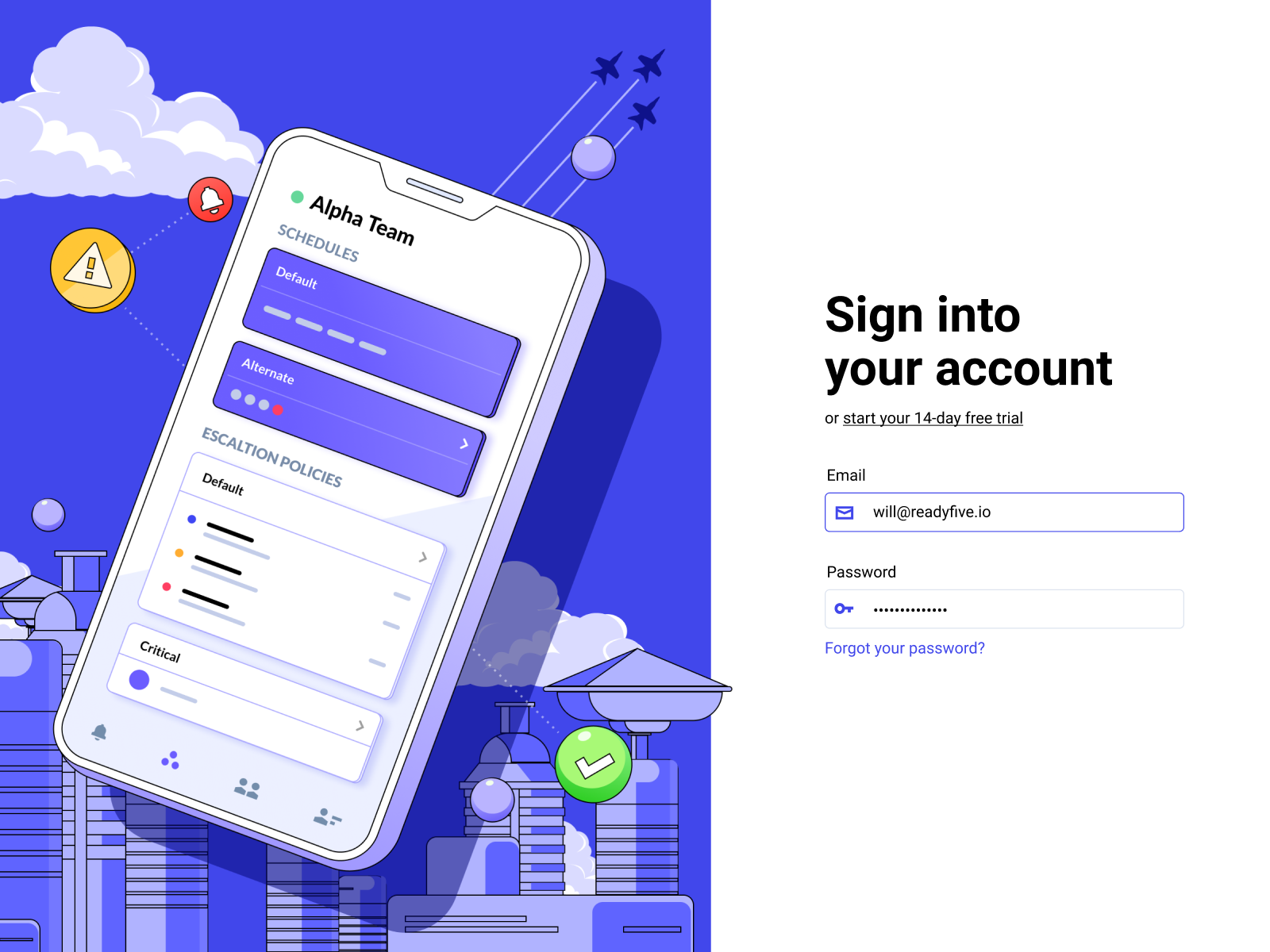 Ready Five login Redux